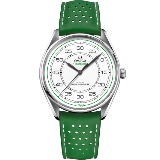 SEAMASTER OLYMPIC OFFICIAL TIMEKEEPER 39.5 MM, STEEL ON LEATHER STRAP