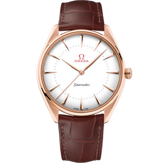 SEAMASTER OLYMPIC OFFICIAL TIMEKEEPER 39.5 MM, SEDNA™ GOLD ON LEATHER STRAP
