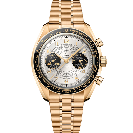 SPEEDMASTER CHRONOSCOPE 43 MM, MOONSHINE™ GOLD ON MOONSHINE™ GOLD