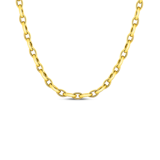 Designer Gold Almond Link 34 Inch Chain