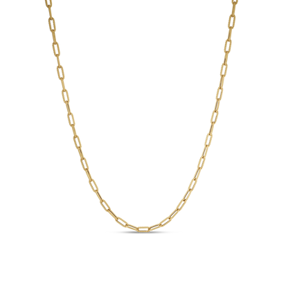 Roberto Coin Designer Gold Alternating Paperclip Link Chain Necklace Polished, Fluted Length 17 inches in 18K yellow gold
