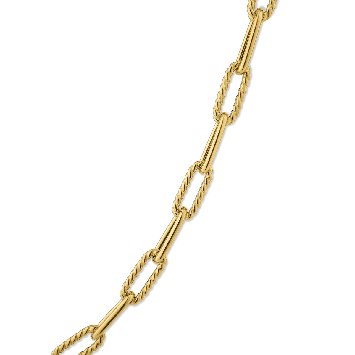 Roberto Coin Designer Gold Alternating Paperclip Link Chain Necklace Polished, Fluted Length 22 inches in 18K yellow gold