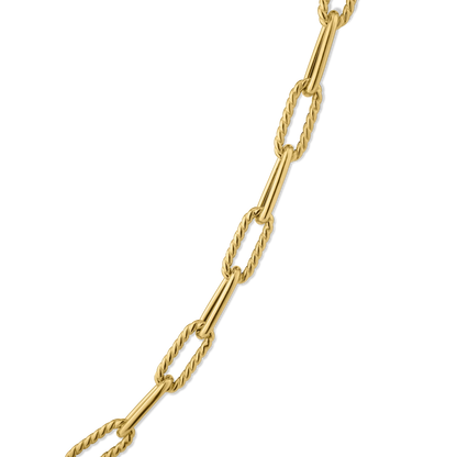 Roberto Coin Designer Gold Alternating Paperclip Link Chain Necklace Polished, Fluted Length 22 inches in 18K yellow gold