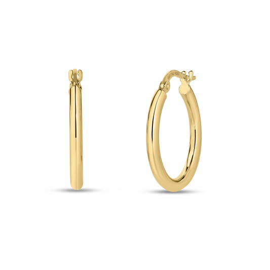 Roberto Coin The Perfect Hoop® Petite Classic Hoop Earrings in 18K yellow gold