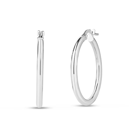 Roberto Coin The Perfect Hoop® Small Classic Hoop Earrings in 18K white gold