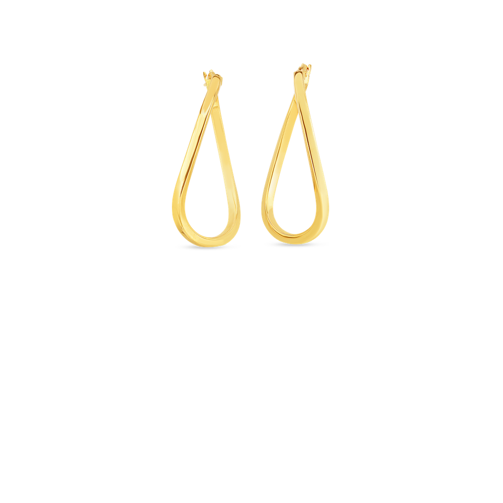 Designer Gold Twist Hoop Earrings