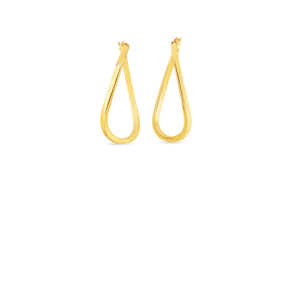 Designer Gold Twist Hoop Earrings