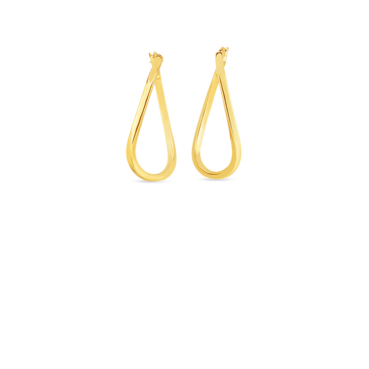 Designer Gold Twist Hoop Earrings