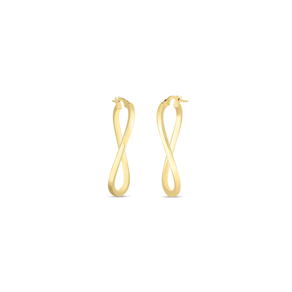Designer Gold Twist Hoop Earrings