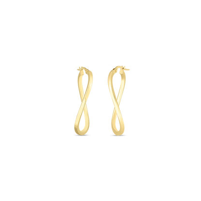 Designer Gold Twist Hoop Earrings
