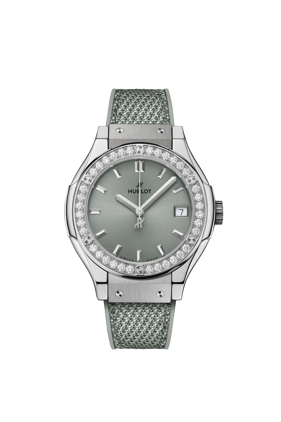 Classic Fusion Titanium Sage Green Diamonds 33 mm