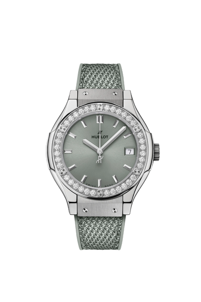 Classic Fusion Titanium Sage Green Diamonds 33 mm