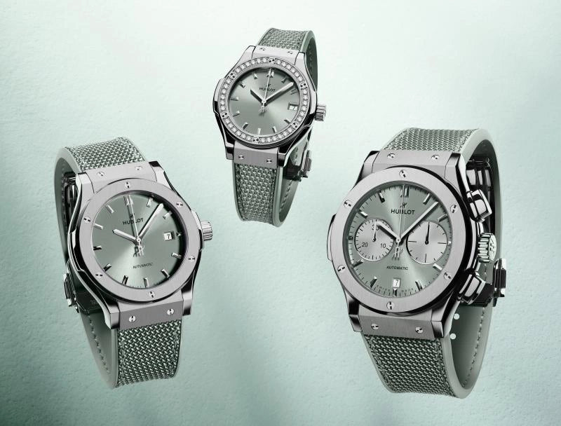 Classic Fusion Titanium Sage Green Diamonds 33 mm