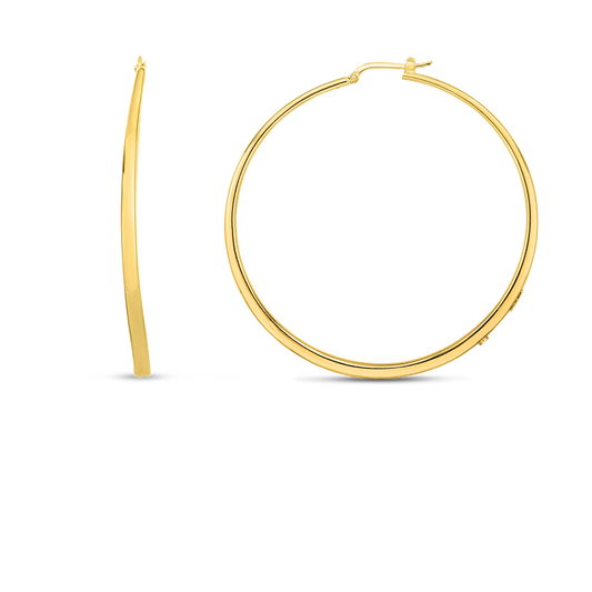 Designer Gold Extra Large Graduated Hoop Earrings