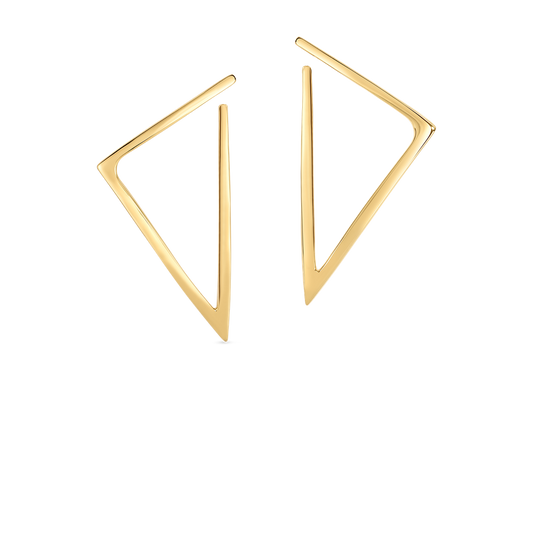 Designer Gold Large Triangle Earrings