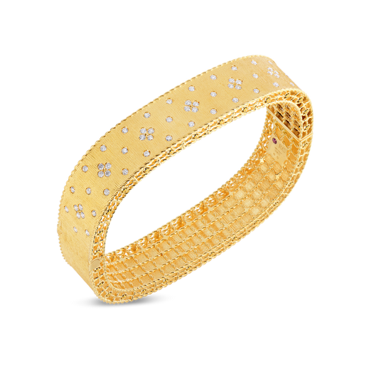 Princess Satin Fleur De Lis Diamond Bangle