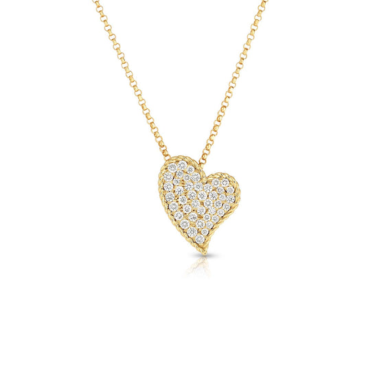 Princess Diamond Slanted Heart Necklace