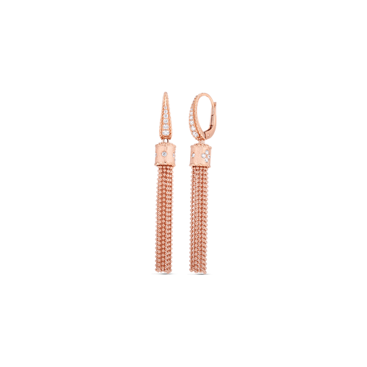 Princess Tassel Diamond Accent Drop Earrings