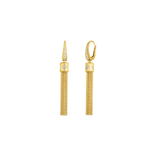 Princess Tassel Diamond Accent Drop Earrings