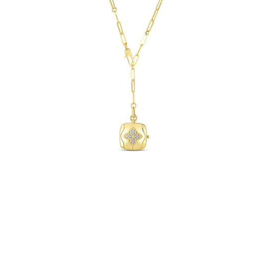 Royal Princess Flower Diamond Accent Locket Necklace