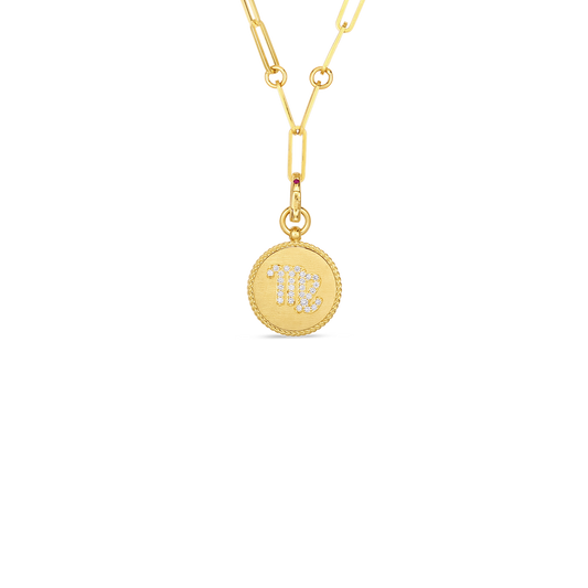 Venetian Princess Diamond Zodiac Medallion Necklace