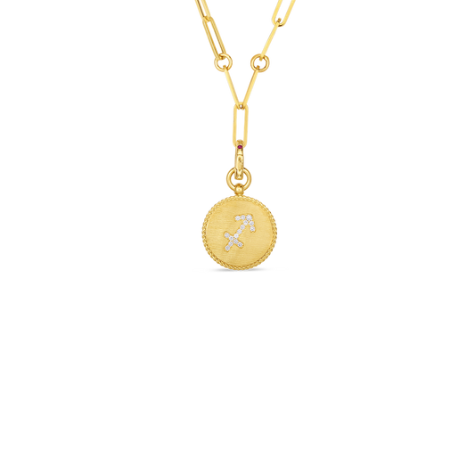 Venetian Princess Diamond Zodiac Medallion Necklace