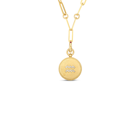 Venetian Princess Diamond Zodiac Medallion Necklace