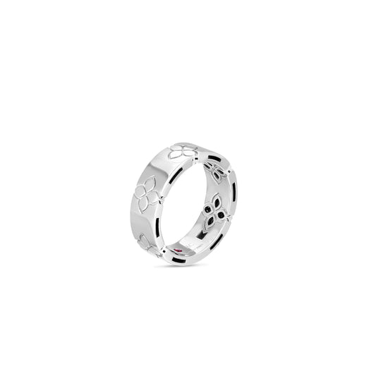 Love In Verona Etched Flowers Wide Ring