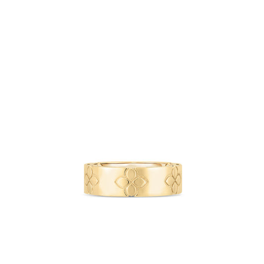 Love In Verona Etched Flowers Wide Ring