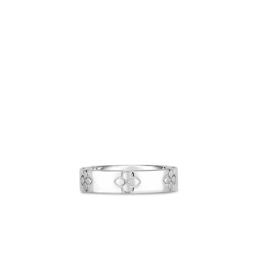 Love In Verona Etched Flowers Narrow Ring