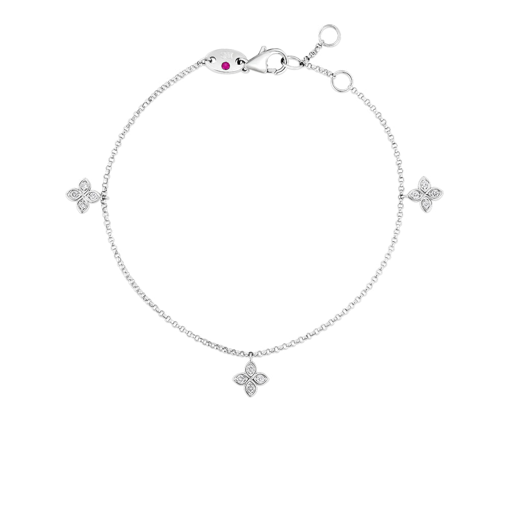 Love In Verona Dangling 3 Station Flower Bracelet