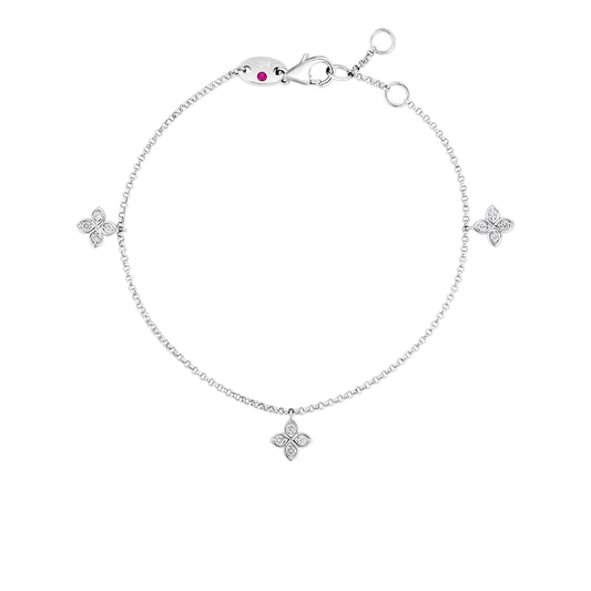 Love In Verona Dangling 3 Station Flower Bracelet