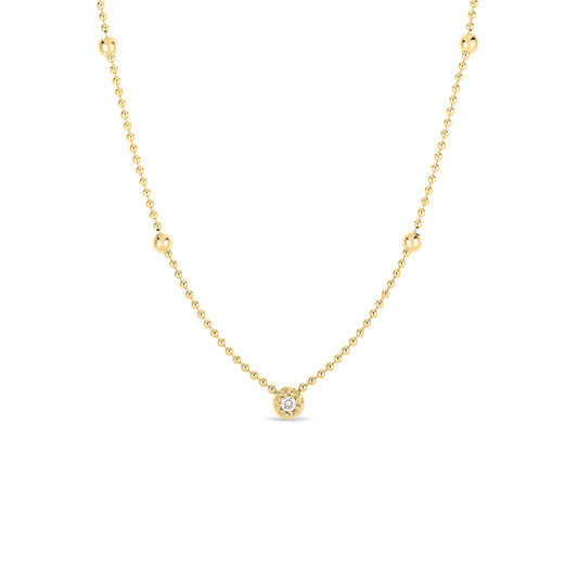 Designer Gold Diamond Alternating Bead Necklace