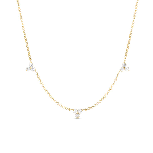 Diamonds By The Inch 3 Station Flower Necklace