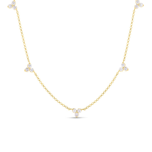 Diamonds By The Inch 7 Station Flower Necklace