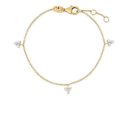 Love In Verona Dangling 3 Station Diamond Cluster Bracelet