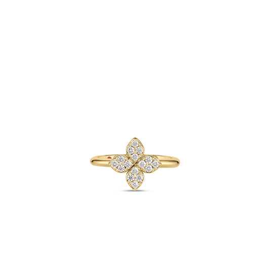 Love In Verona Medium Pave Diamond Flower Ring