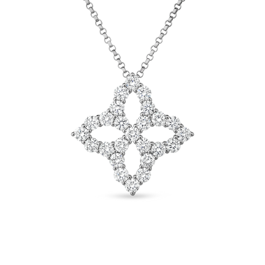 Diamond Princess Outline Large Flower Necklace