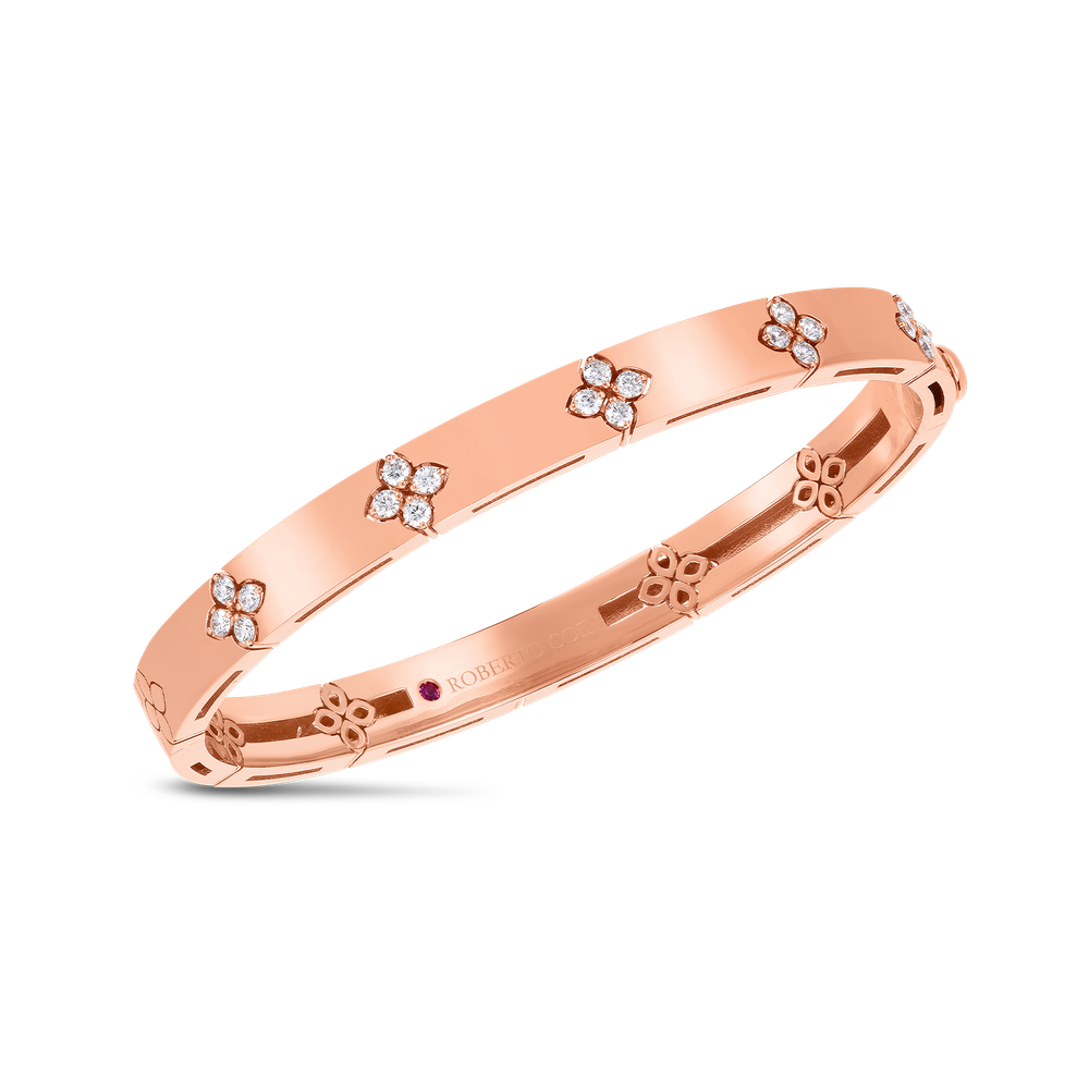 Love In Verona Medium Width Diamond Accent Bangle