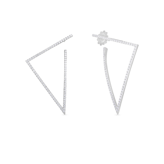 Classic Diamon Large Pave Triangle Earrings