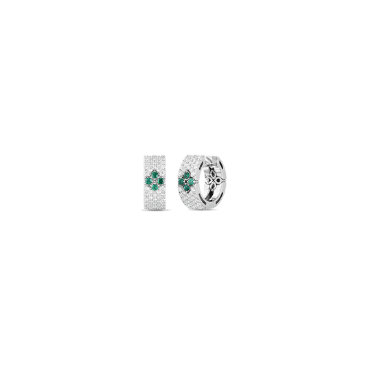Love In Verona Pave Diamond And Emerald Small Hoop Earrings