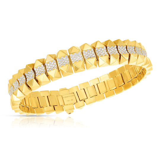 Obelisco Diamond Center Narrow Flexible Bracelet