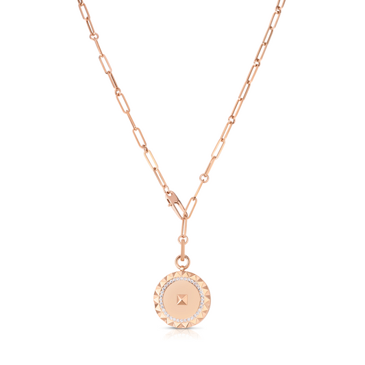 Obelisco Large Diamond Medallion Necklace