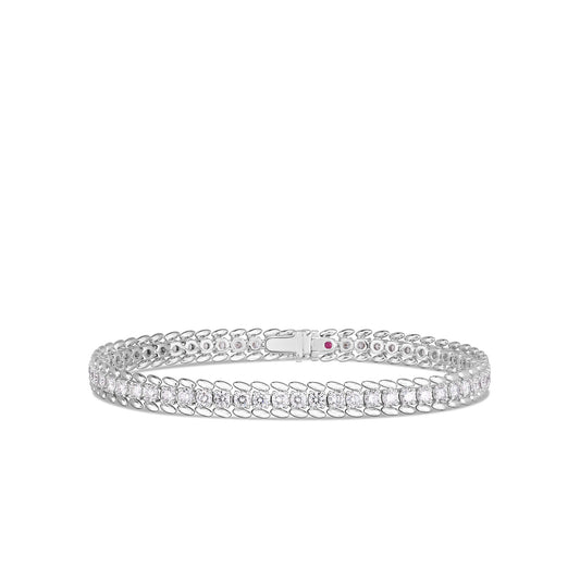 Roberto Coin Diamond Classic Wide Ribbed Tennis Bracelet Diamond in 18K white gold