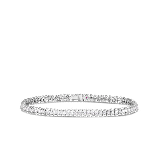 Roberto Coin Diamond Classic Classic Ribbed Tennis Bracelet Diamond in 18K white gold