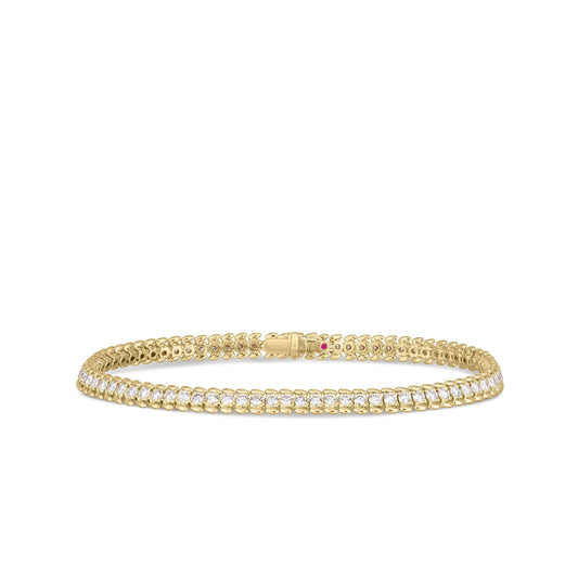 Roberto Coin Diamond Classic Classic Ribbed Tennis Bracelet Diamond in 18K yellow gold