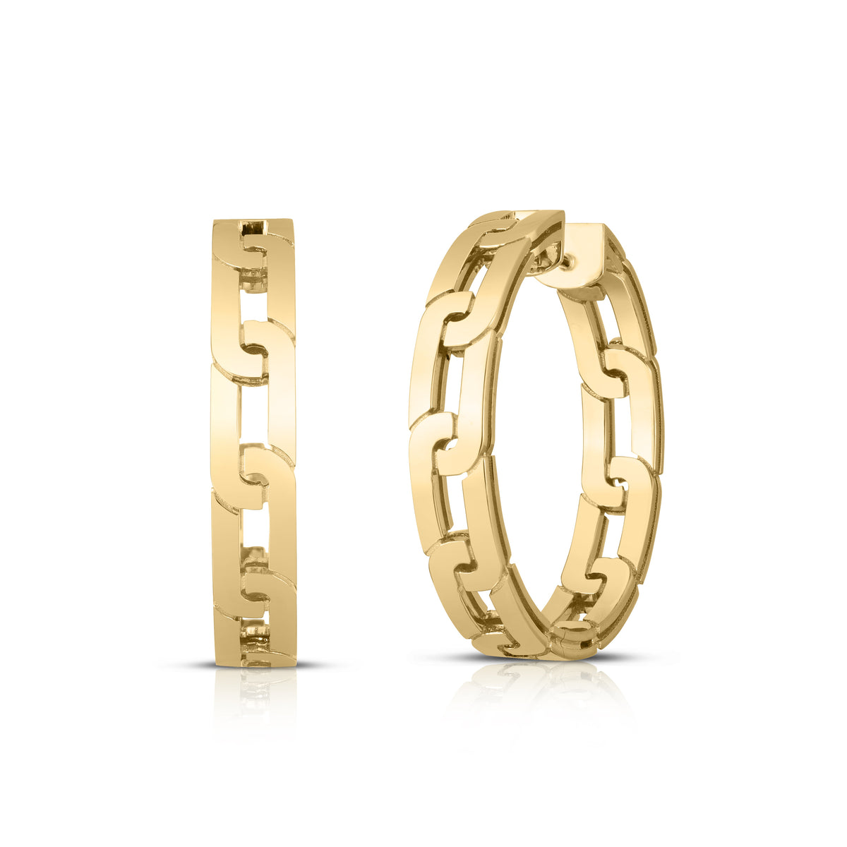 Roberto Coin Navarra Large Hoop Earrings in 18K yellow gold