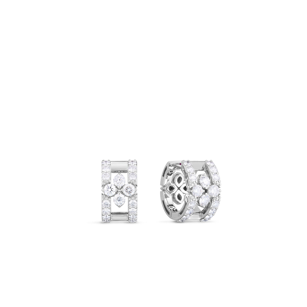 Love In Verona Diamond Open Frame Hoop Pave Earrings