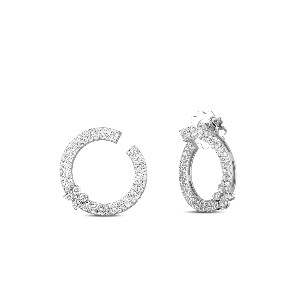 Love In Verona Pave Diamond Circle Earrings