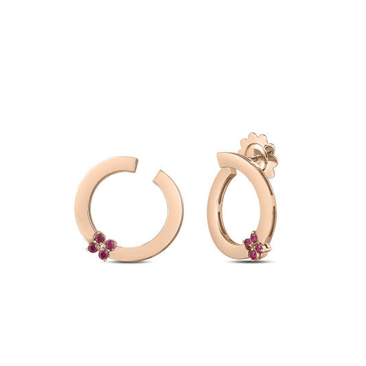 Love In Verona Ruby Circle Earrings